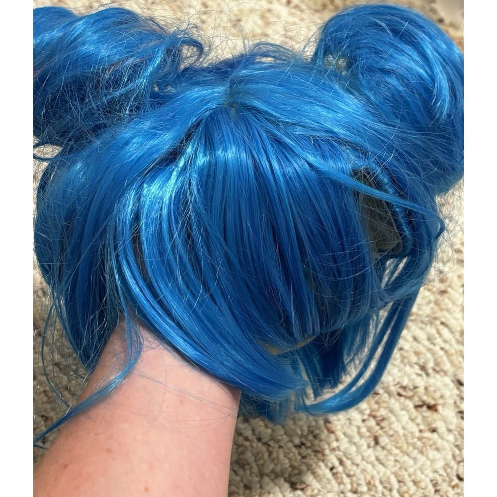 League of Legends LOL Arcane Jinx Powder Blue Double Bun Cosplay Wig